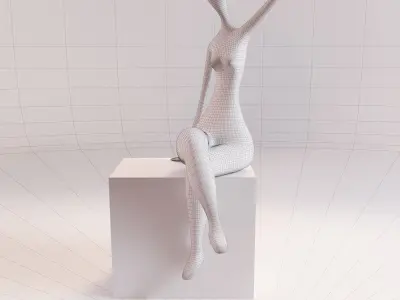 A statuette of a lady 2 3D model