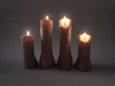 Candles Pack Low-poly 3D model