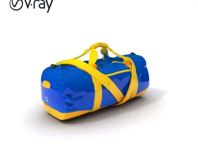 Blue and Yellow Sports Bag D Model Pack Low-poly 3D model