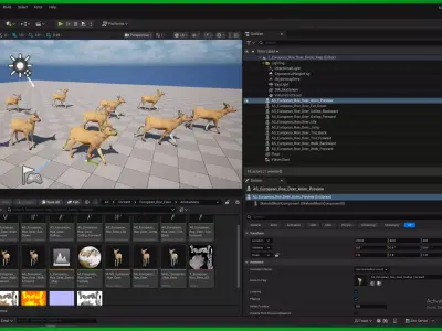 European Roe Deer Low-poly 3D model
