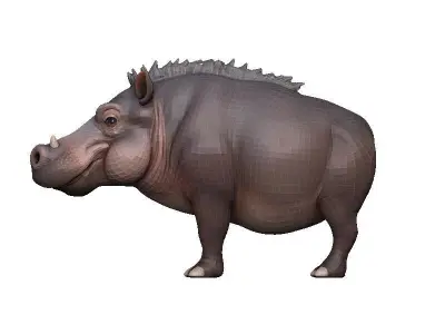 Hippotamus Low-poly 3D model
