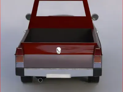 80 s carton pick-up Low-poly 3D model