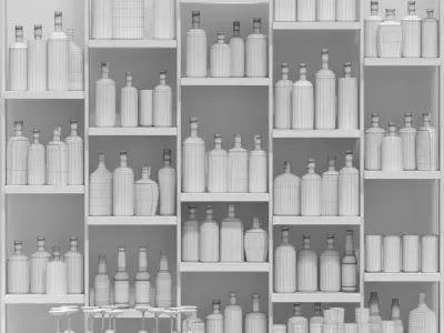 Large bar 6 Alcohol 3D model