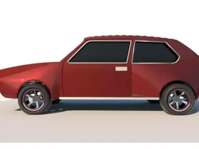 Yugo car 3d model  Low-poly 3D model