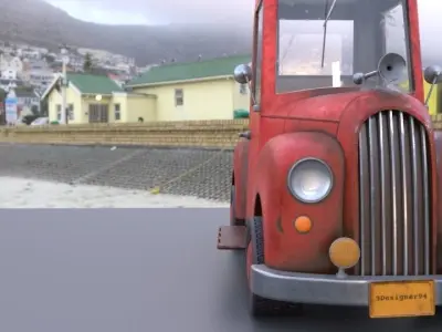 Old car Low-poly 3D model