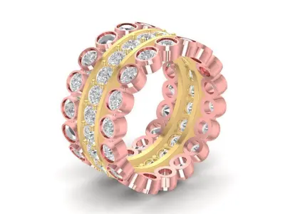 Luxury Bezel Set Eternity Ring Design  2995 3D print model