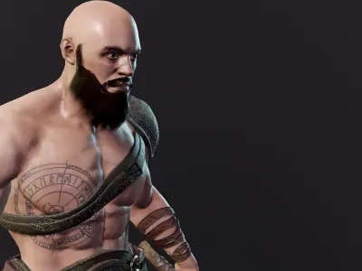 Viking Warrior Low-poly 3D model