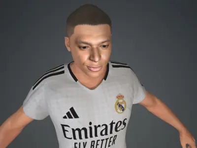 kylian Mbappe Real Madrid Kit 3D Model Low-poly 3D model
