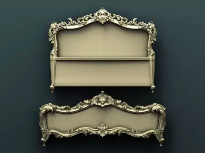 Classic Carved Bed 6 3D print model