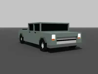 Low Poly Long Pickup - Voxel - for game VR AR 3D Printing Low-poly 3D model