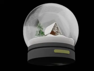 Christmas Snow Globe Low-poly 3D model