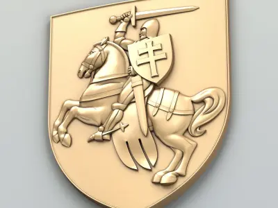 Coat of arms of Belarus Pogonya - type A 3D model