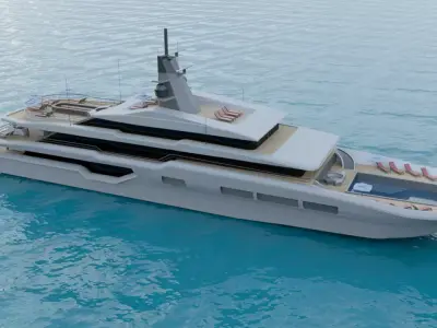 Luxury Super Yacht Low-poly 3D model