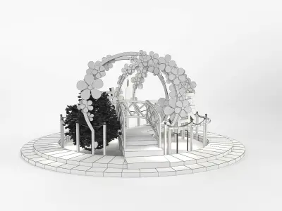 Build instagramable Chinese New Year Display - Bridge of Wealth 3D model