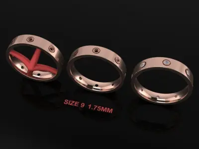 Infinity Diamond Box Band Ring Engagement Fashion Size9 3D print model