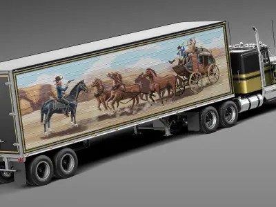 Kenworth W900 1974 Smokey And The Bandit 3D model