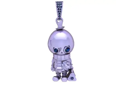 Golden Little Guardian Pendant   Cute Character Jewelry 3D print model