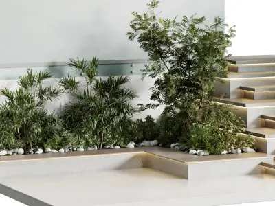 Landscape Furniture - building stairs 04 3D model