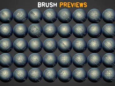 50 Ornamental Trim Brushes   Vol 42 Low-poly 3D model