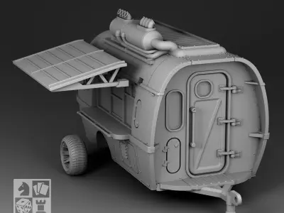 Futuristic trailer 3D print model