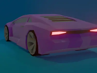 low-poly car sports Low-poly 3D model