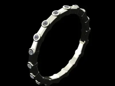 Luxury Full Round Diamond Golden Ring  3D print model