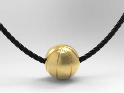 Basketball pendant 3D print model 3D print model