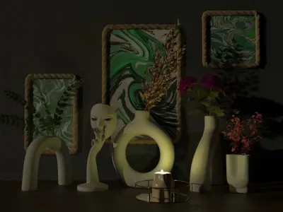 Decorative Set  3D model purchase