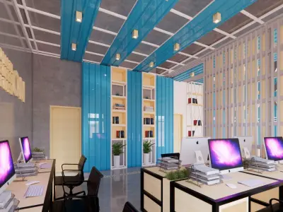 Industrial Interior Office 3D model