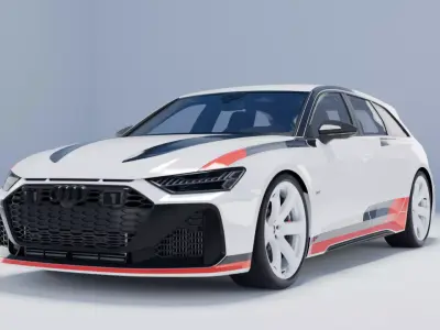 Audi RS6 GT Avant Realistic Game Ready Rigged Ready  Low-poly 3D model