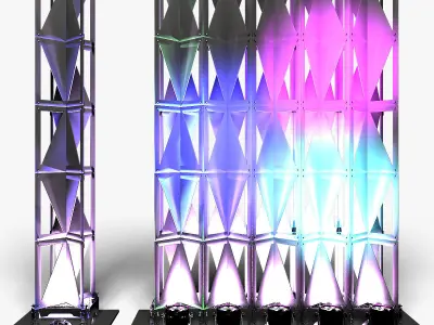 Stage Decor 25 Modular Wall Column 3D model