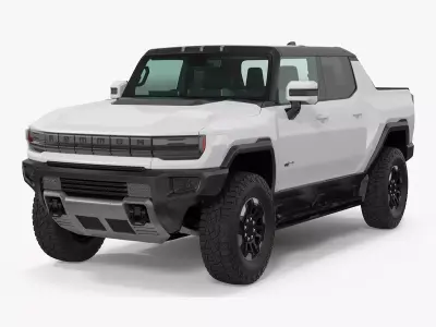 GMC Hummer EV PICKUP Lights Off Rigged for Cinema 4D 3D model