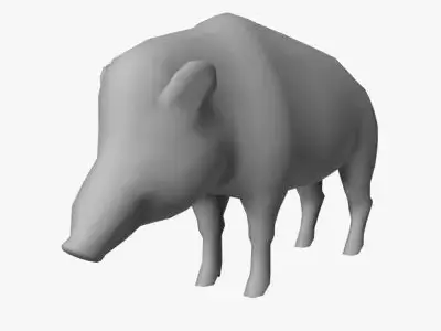 Low Poly Boar Low-poly 3D model