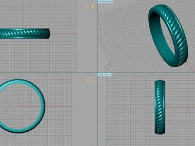 Wedding Ring 3D print model 13