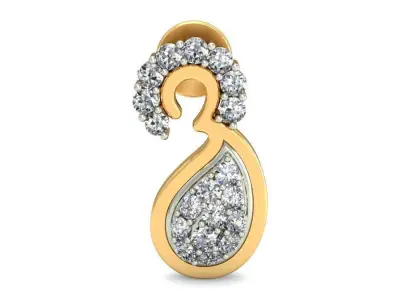 Solitaire Women Flower Drop Earring  3D print model