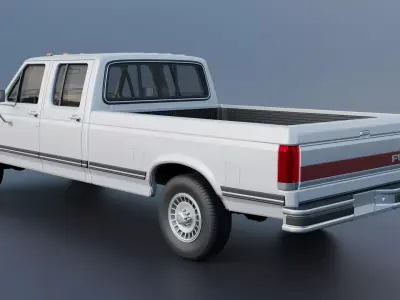Pickup Truck F-350 Crew Cab 1987 3D print model