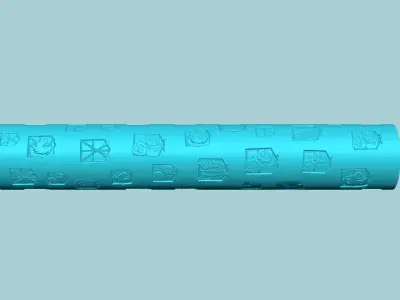 Texture Roll 81 Attack Titan Negative - Fondant Decoration Maker 3D print model