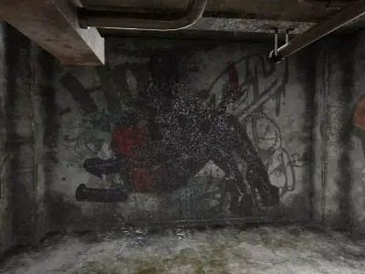 The old  Horror Room 11 Low-poly 3D model