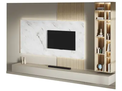 Modern TV Wall 014 3D model