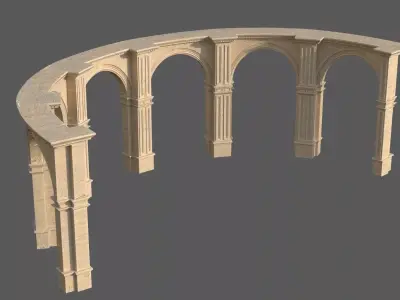 Classic Roman or greek  Peristyle Arc Low-poly 3D model