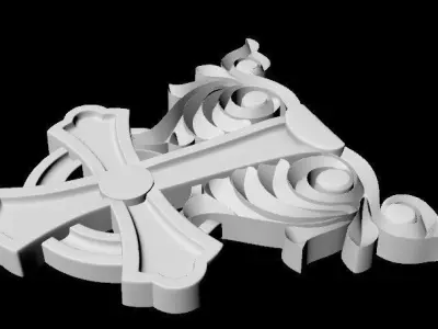 Central decor ornament for furniture 3D model 144