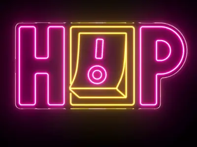 Hip Hop Neon Sign 3D model