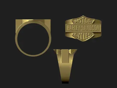 Harley-Davidson ring 3D print model