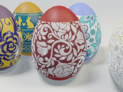 Easter Eggs 3D Model Low-poly 3D model