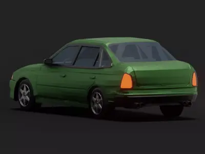 Generic Sedan Car LowPoly Low-poly 3D model