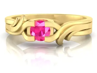 Ring with stone 3D print model buy