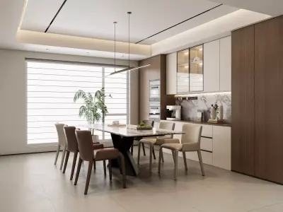 Dining room Dining interior Dining table 37 3D model