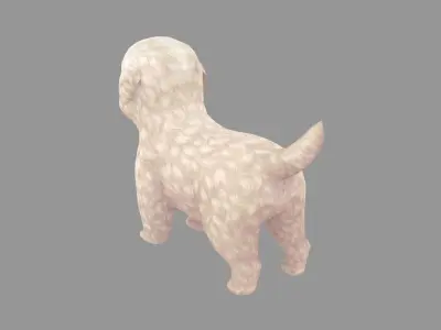 Cartoon pet puppy - Bichon - baby dog Low-poly 3D model