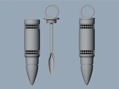 Bullet and spoon pendant 3D print model