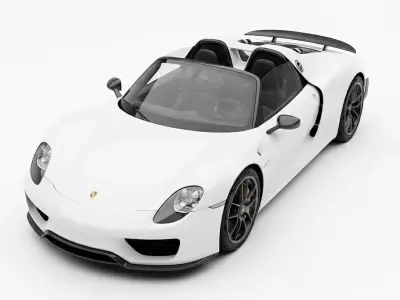 Porsche 918 Spyder Hybrid Hypercar Inspired Low-poly 3D model